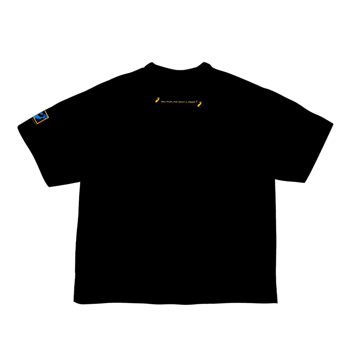 "Well folks, how about a speech?"