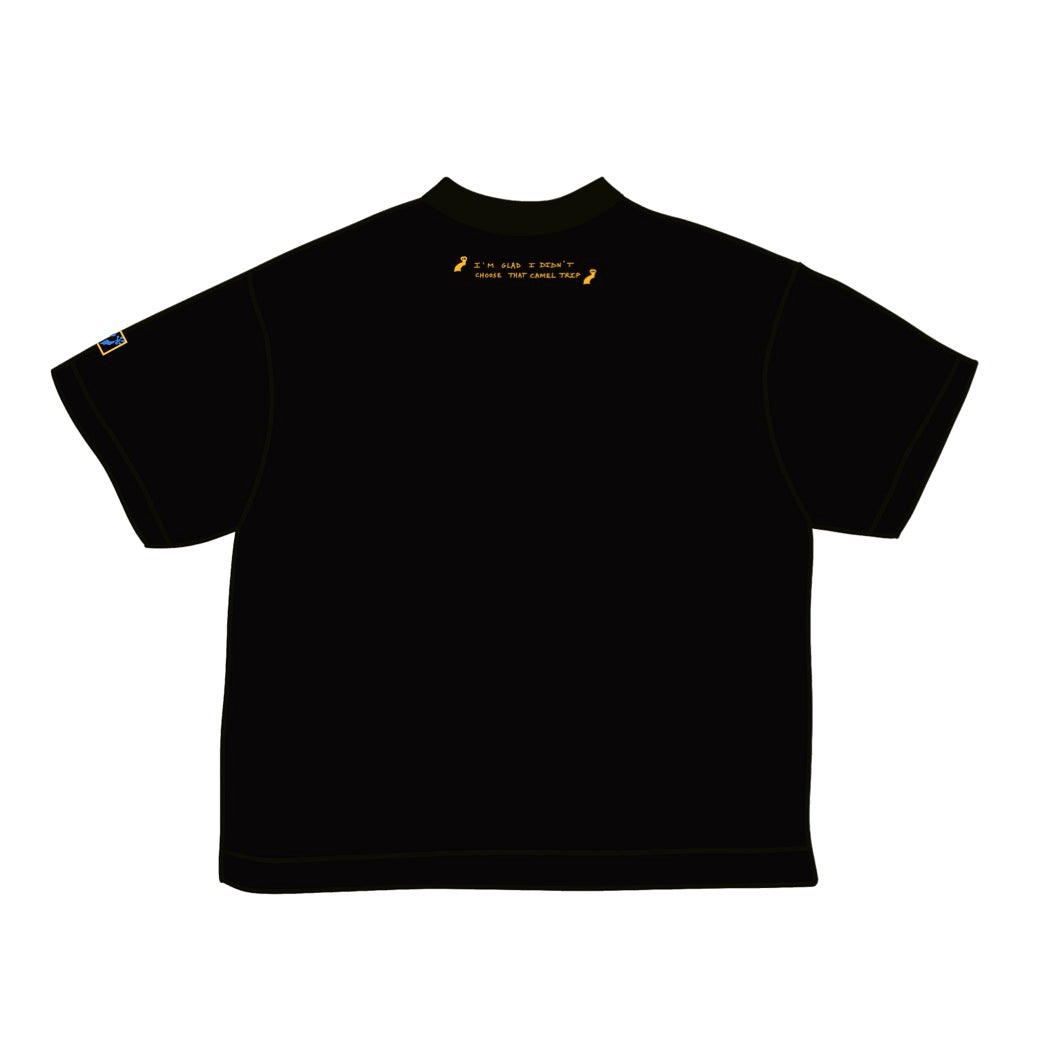 "I'm glad I didn't choose that camel trip" Black